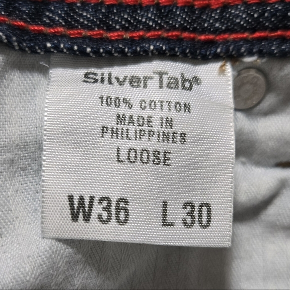 VTG Levi's Silvertab Loose Jeans Mens Sz 36x30(29) Baggy Dark Wash Hip Hop Y2K - Picture 8 of 12